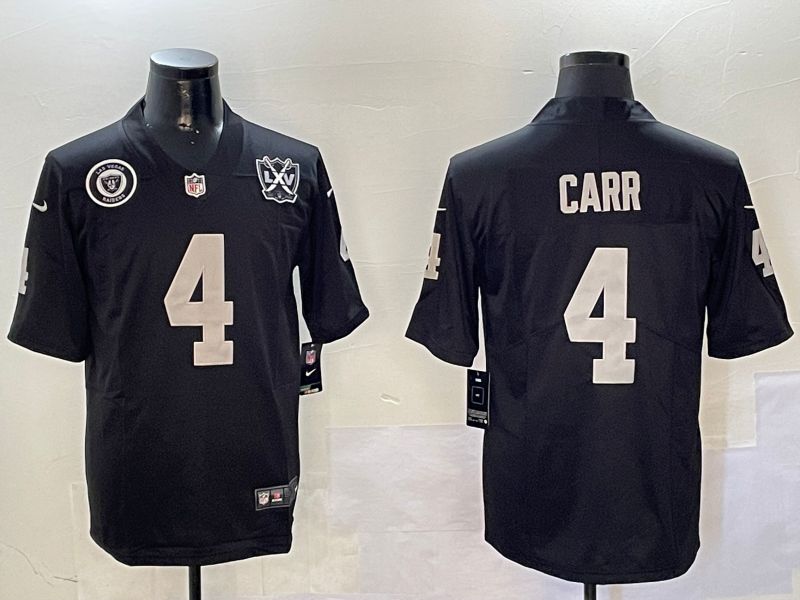 Men Oakland Raiders #4 Carr Black Second generation 2024 Nike Limited NFL Jersey style 01083